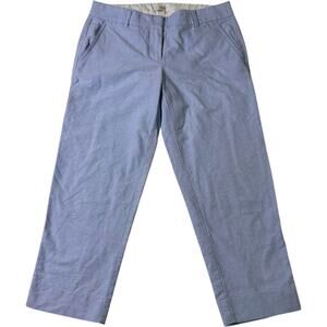 J.Crew Women’s Light Blue Cotton Straight Leg Pants Petite 6 Casual Workwear